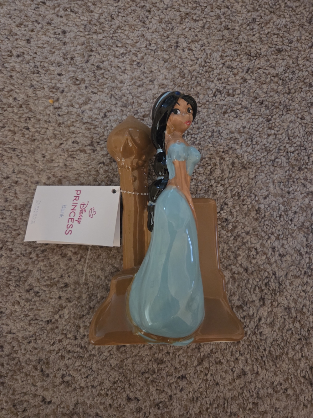 Disney Princess Jasmine Aqua and Black Ceramic Figurine